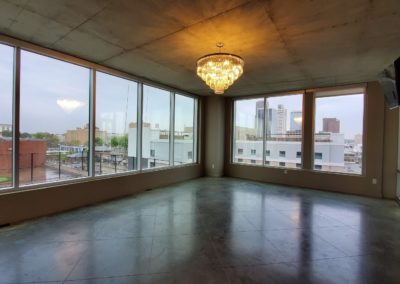 upscale luxury condo at river market tower, living room